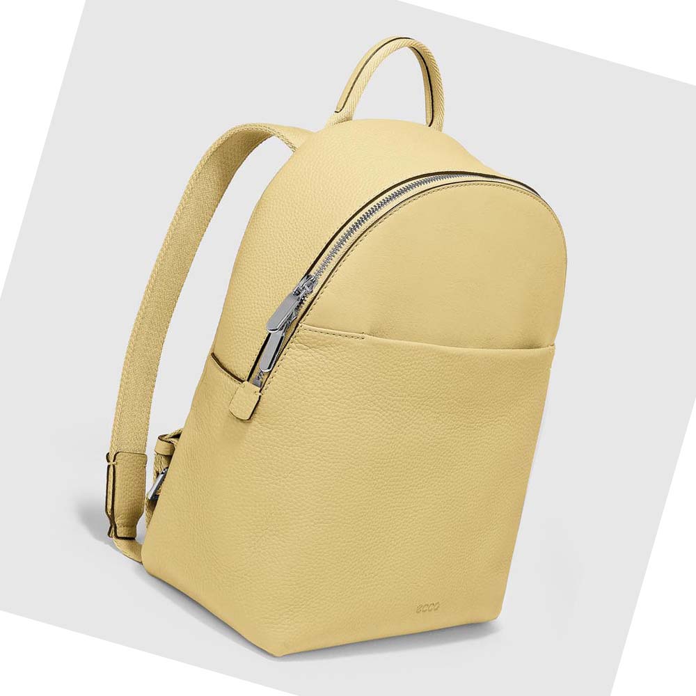 Men's Ecco Textureblock Small Backpacks Yellow | SG 685RVD